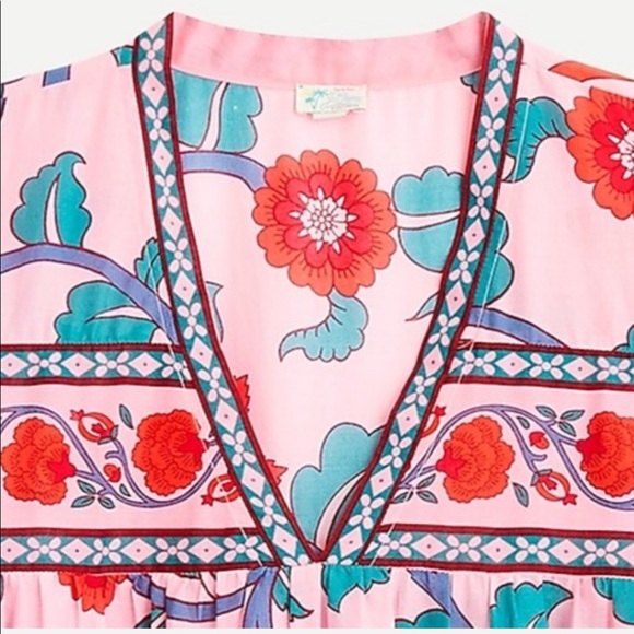J. Crew V-neck tunic dress in floral block print - Picture 4 of 13